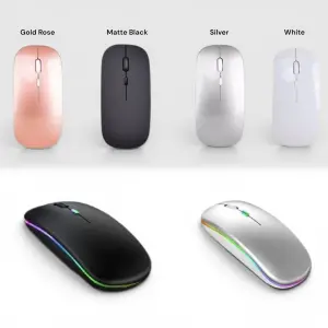 Premium Dual-Mode Rechargeable Wireless Mouse – Bluetooth & 2.4G with Dynamic LED